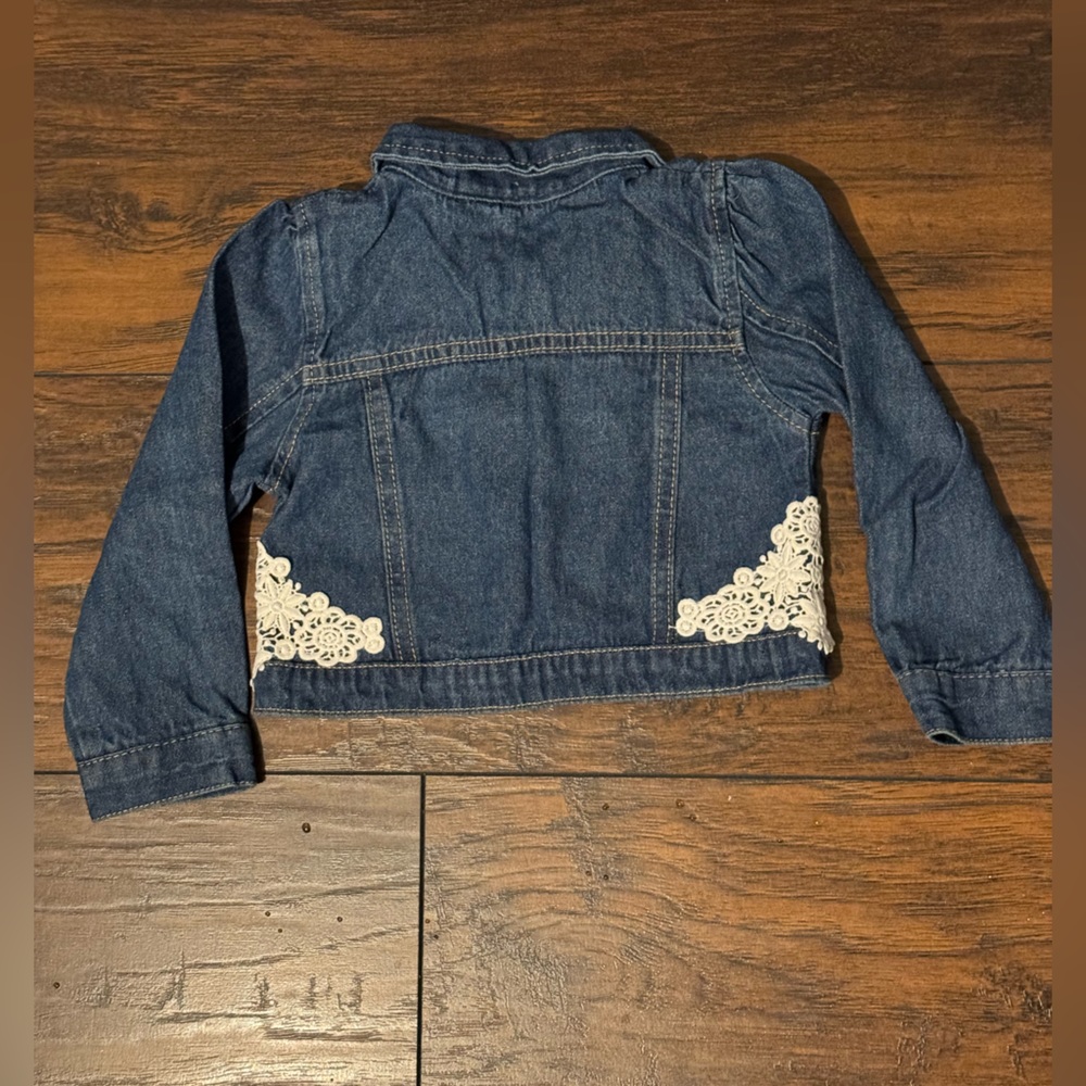 Little Lass Baby Girl Denim Blue Jean Jacket 24M - Picture 3 of 3